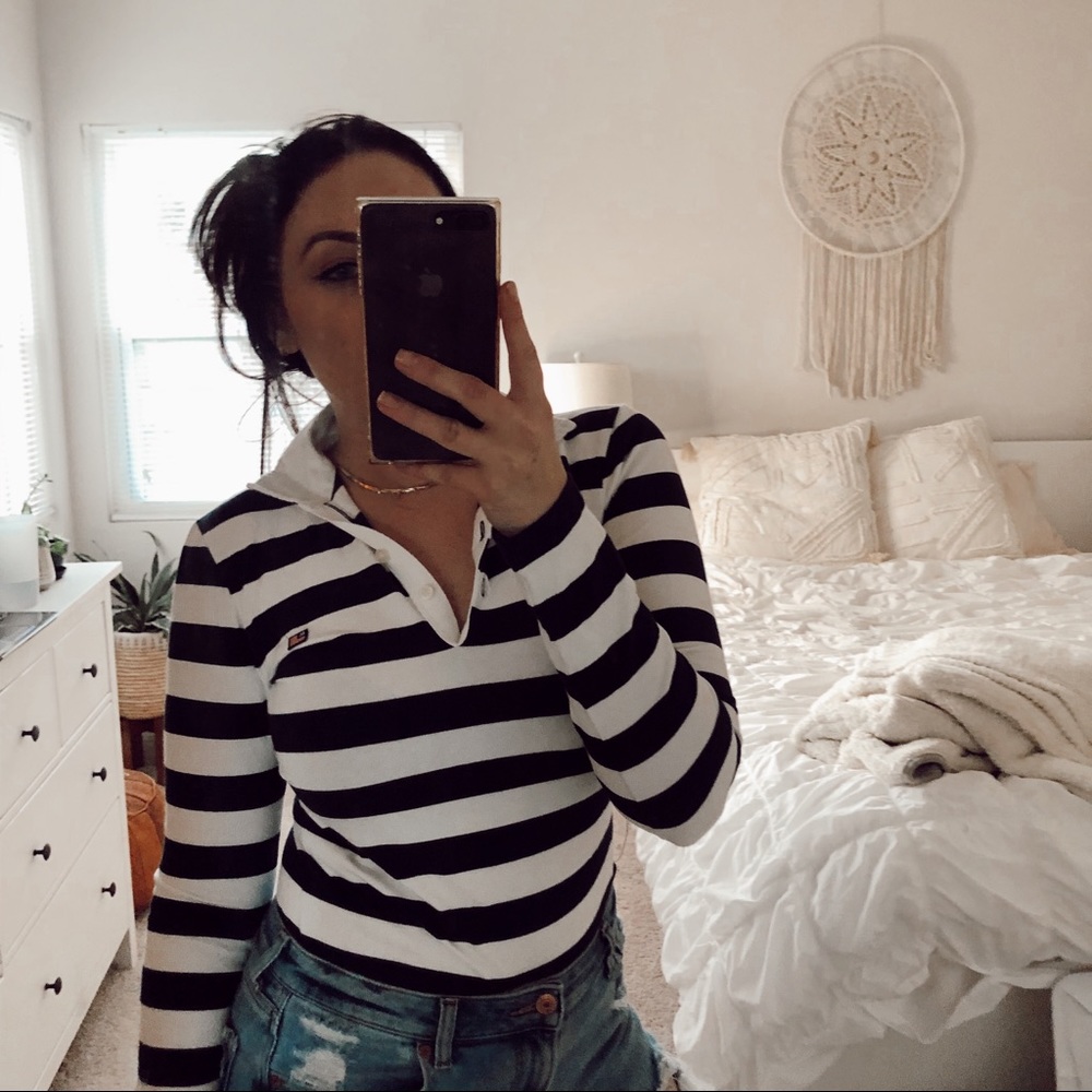 Ralph Lauren Striped Long Sleeve Polo Small - Picture 2 of 5